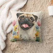 Coussin Pug Watercolor Pillow (Couverture)