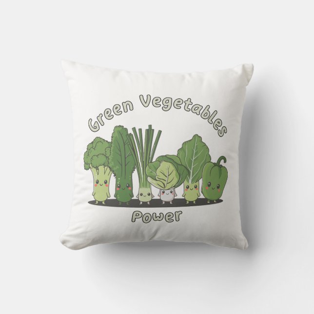 Coussin Puissance des légumes verts (Recto)
