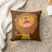 Coussin puissant mignon de bande dessinée de lion (Couverture)