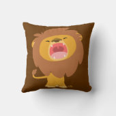 Coussin puissant mignon de bande dessinée de lion (Verso)
