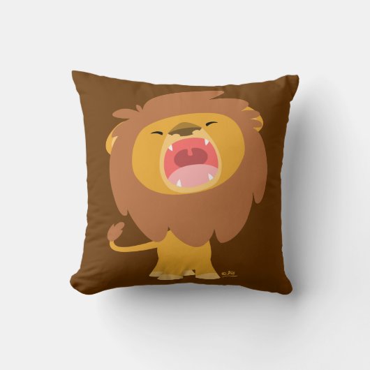 Coussin puissant mignon de bande dessinée de lion (Recto)