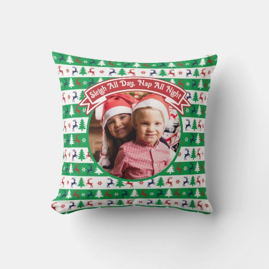 Coussin Pull de Noël laid pour photo de famille (Recto)