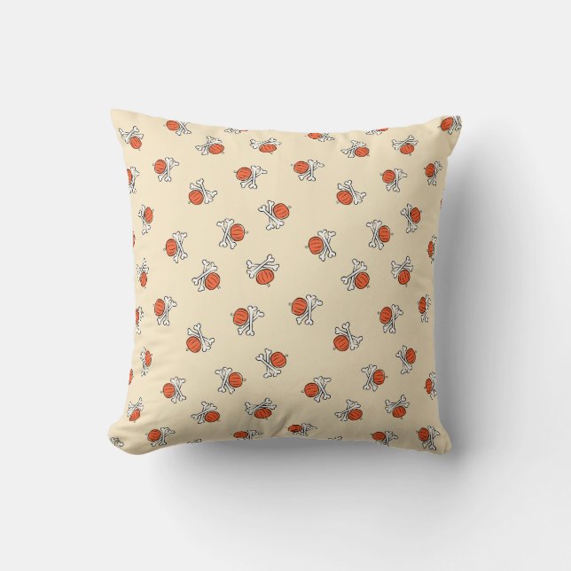 Coussin Pumpkin & Bones Halloween (Recto)