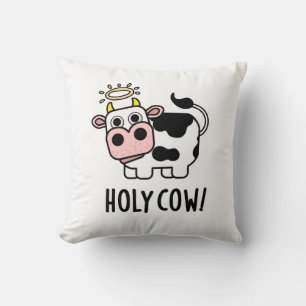 Coussin Pun animal drôle de vache Saint