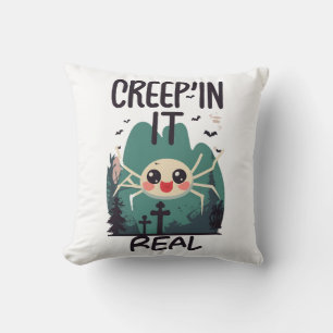 Coussin Pun d'araignée de Halloween Kawaii