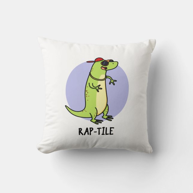 Coussin Pun de lizard en tissu de rap drôle (Recto)
