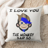 Coussin Punk Monkey Je t'aime le singe dit ainsi (Couverture)