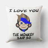 Coussin Punk Monkey Je t'aime le singe dit ainsi (Verso)