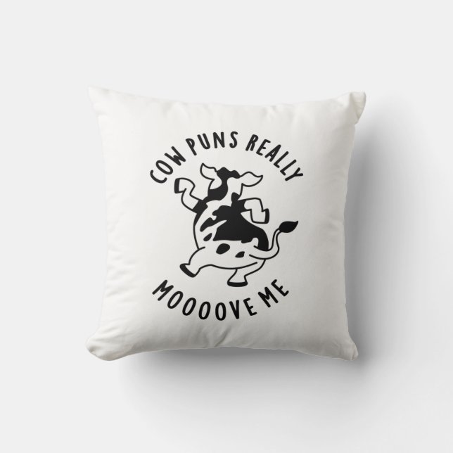 Coussin Puns De Vache Vraiment Mooooooooooooooooook Moi Dr (Recto)
