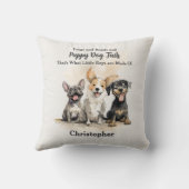 Coussin Puppy Chien Tails Baby Boy Personnalisé (Verso)