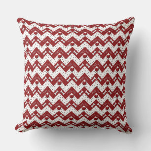 Coussin Puppy Lover Chevron Coussin, rouge et blanc