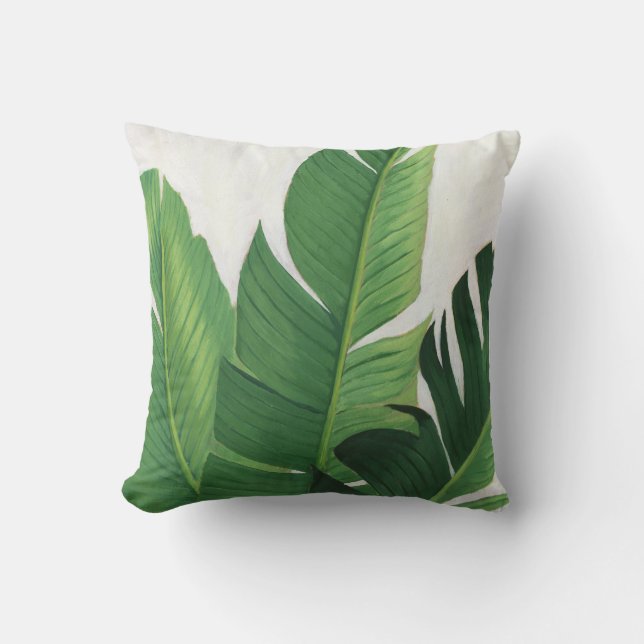 Coussin Pura Vida - Feuilles tropicaux (Recto)