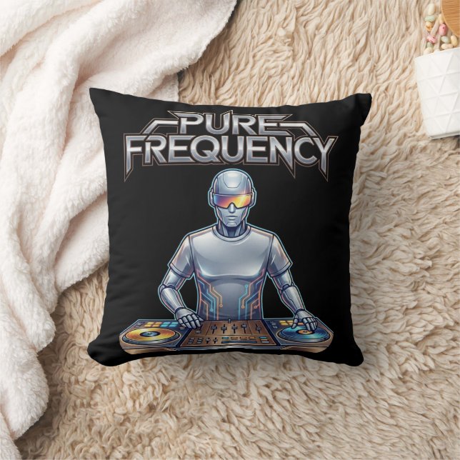 Coussin Pure Frequency – Art de la musique électronique (Couverture)
