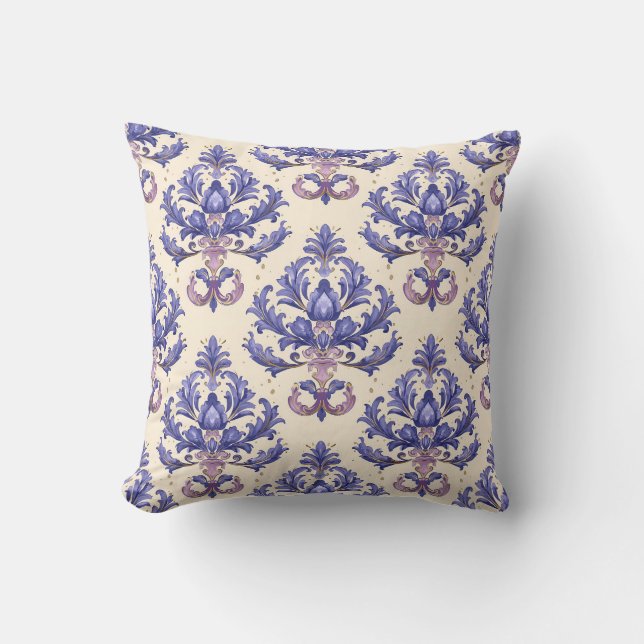 Coussin Purple Amethyst Damask Princesscore (Recto)