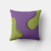 Coussin Purple and Green Groovy Wavy Abstract Pattern. (Verso)
