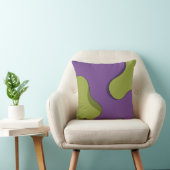 Coussin Purple and Green Groovy Wavy Abstract Pattern. (Chaise)