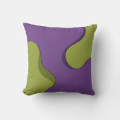 Coussin Purple and Green Groovy Wavy Abstract Pattern. (Recto)