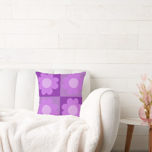 Coussin Purple and Lavender flower design pillow  (Canapé)