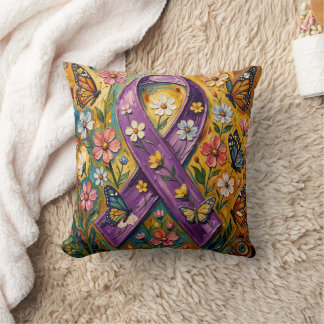 Coussin Purple Awareness Ribbon Fibro