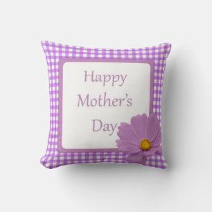 Coussin Purple En vichy Fête des mères Cushion
