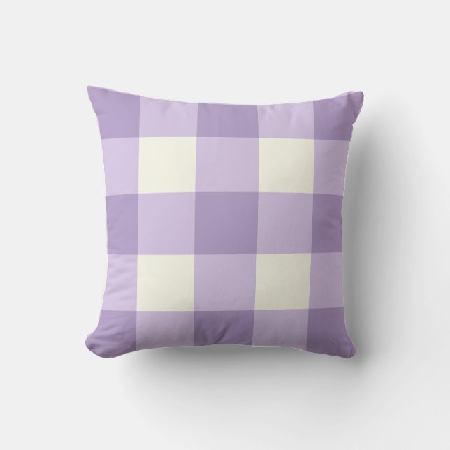 Coussin Purple et Crème En vichy contrôles lancer PIllow (Recto)