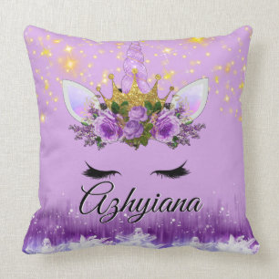 Coussin Purple Lilac et licorne de couronne des parties