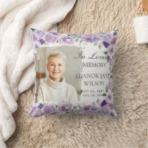 Purple Lilac Floral Photo Funéraire Garde