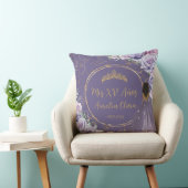 Coussin Purple Lilac Floral Princess Quinceañera Keepsaké (Chaise)