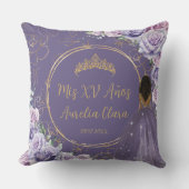 Coussin Purple Lilac Floral Princess Quinceañera Keepsaké (Recto)