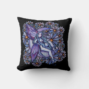Coussin Purple LuneEnfant Fée Lune Enfant Féeries florales