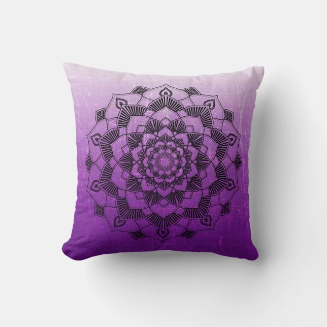 Coussin Purple Mandala Abstrait Throw pill (Recto)