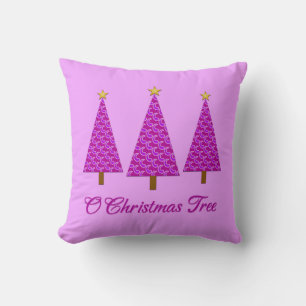 Coussin Purple Paisley Arbres de Noël modernes rétro