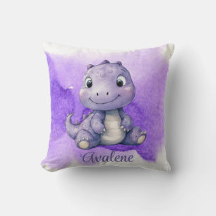 Coussin Purple Peinture mignonne Dinosaur fille Baby showe