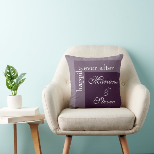 Coussin Purple Simple Moderne Mariage Script Chic (Chaise)