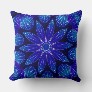Coussin Purple & Teal Petals Mandala