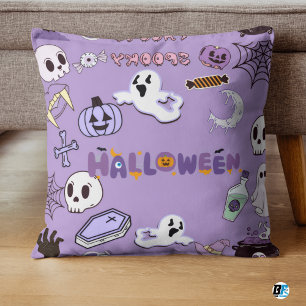 Coussin Purple & White Halloween - Épouvante