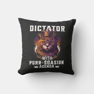 Coussin Pursuasion Agenda Funny Bossy Cat