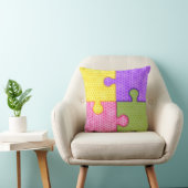 Coussin Puzzle de couleur vive PIèces (Chaise)