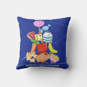 Coussin Pyramide alimentaire saine dessin humoristique
