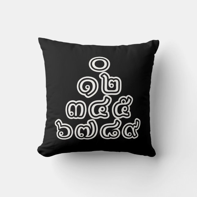 Coussin Pyramide de nombres thaïs ♦ Écriture thaïe ♦ (Recto)