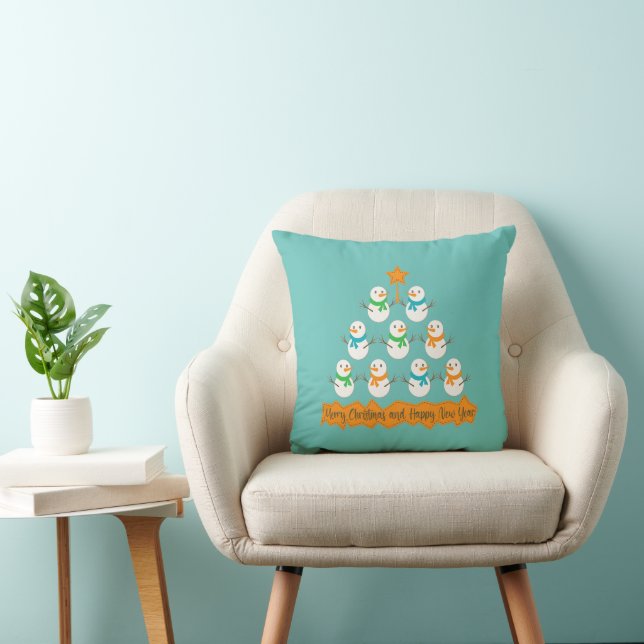 Coussin Pyramide des sapins de Noël faite de bonhommes de  (Chaise)