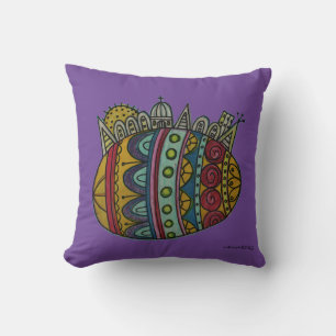 Coussin Pysanka Ukraine Oeuf de Pâques Ville Art populaire