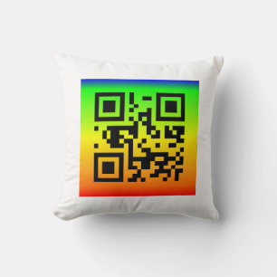 Coussin QR Code® dit : HEUREUX