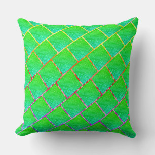 Coussin Quadrados verde azulados, linhas DE 3 coeurs.