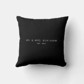 Coussin Quadrillage moderne noir Monogramme 4 Collage phot (Verso)
