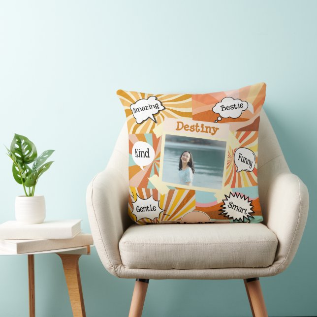 Coussin Qualités personnalisées des ados sur le design rét (Chaise)