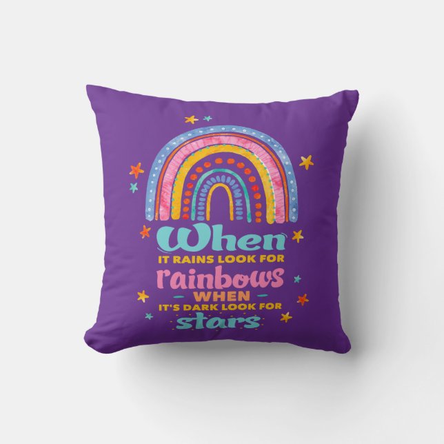 Coussin Quand Il Pleut, Cherchez Les Arcs-En-Ciel (Recto)