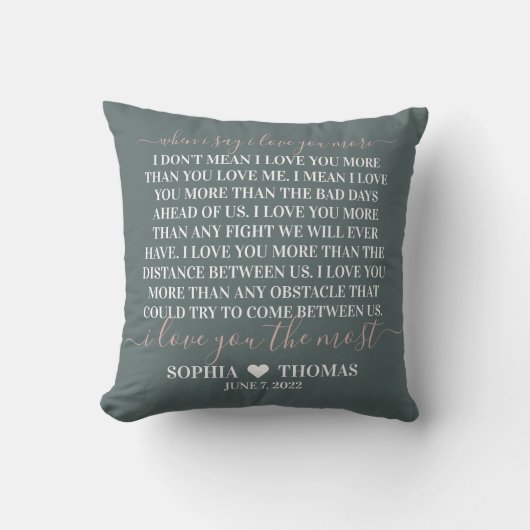 Coussin Quand je dis que je t'aime plus gif d'anniversaire (Recto)