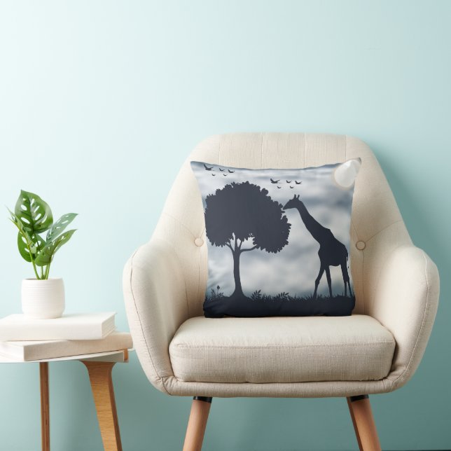 Coussin Quand la Lune murmure à la Giraffe (Chaise)