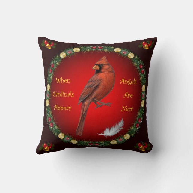 Coussin Quand Les Cardinaux Apparaissent ~ Les Anges Sont  (Verso)